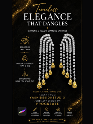 Jewellery rendering using Procreate